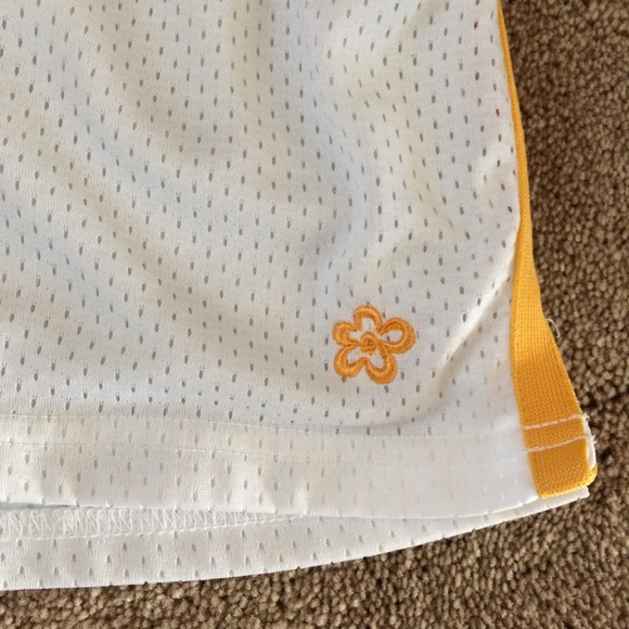 Girls Limited Too White w Yellow Running Shorts - Picture 2 of 6